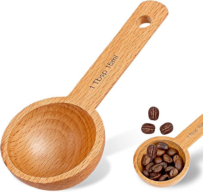 Natural Wood Spice Spoon Set of 6 – Elegant Tools to Measure and Serve Spices Accurately and Easily