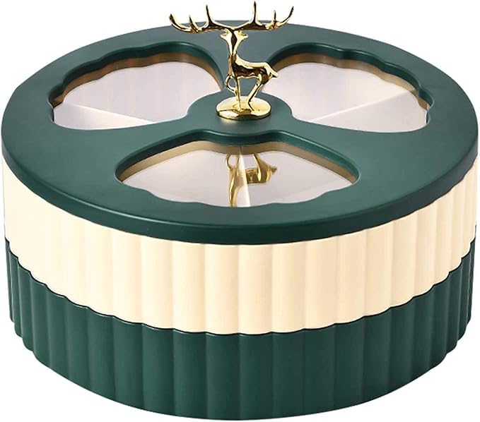 Tasley Dish 2 Tier Clear Lid and Handle - Elegant Design Nuts and Desserts Organizer for Table