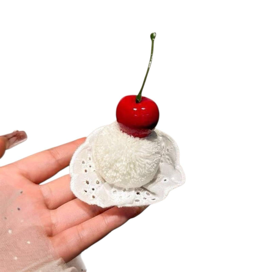 ZonShop Women's Cherry Bun Hair Clip Cute Pom Pom Pom Hair Clip for Women Funny and Stylish Hair Clips for Women Add Attractive and Trendy Touch to Hairstyles for Daily Use