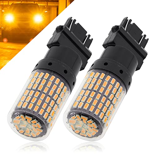 19 Watts 9-30v 1156 LED Bulb Red Light 800K 2500LM Super Bright 144-SMD 3014 Chips 7506 93 3497 P21W BA15S Red Lights for Turn Signal Reverse Brake Stop Light (3156-3157, Amber)