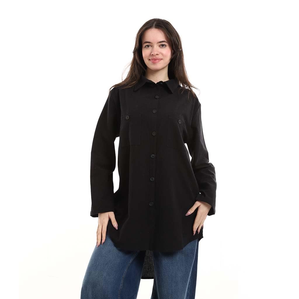 Red Circle Womens Oversized Button-Down Tunic Shirt Oversized Button-Down Tunic Shirt