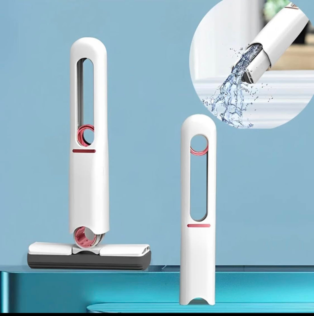 Mini Portable Mop Cleaning Sponge Hand Free Squeeze MopDesk Cleaner Window car Glass Sponge Cleaner مساحة صغيرة محمولة بدون استخدام اليدين، ممسحة النوافذ، الأسطح المختلفة و زجاج السيارة