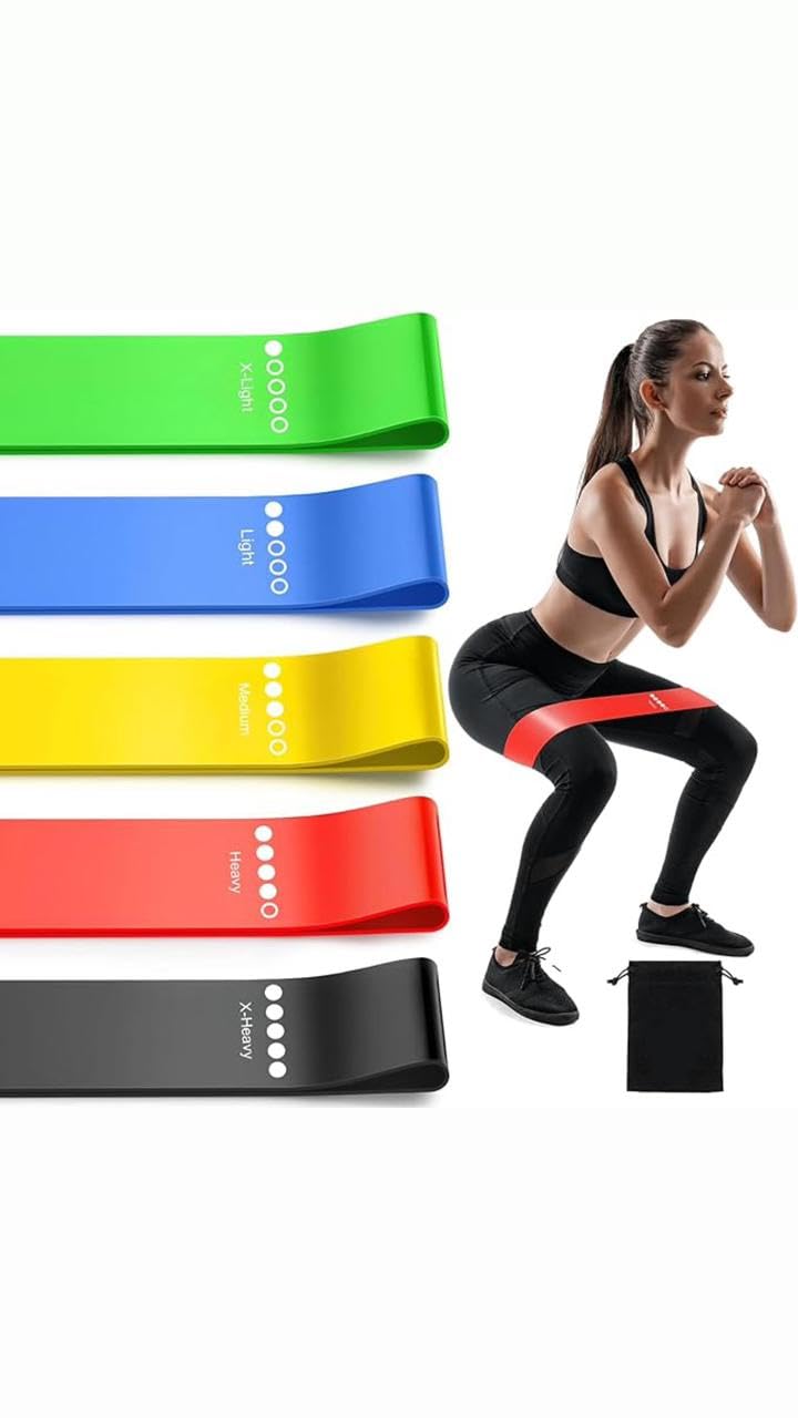Resistance Bands Set for Men & Women – 5-Pack Exercise Bands for Legs, Glutes, Yoga, Pilates, and Strength Training