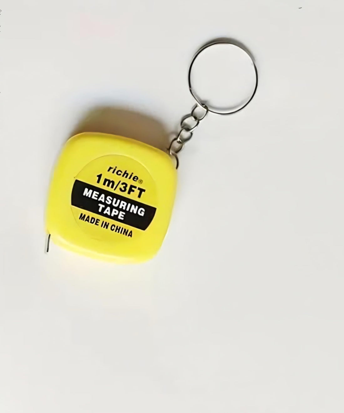Mini Keychain Measuring Tape, 1m/3FT, Retractable, Yellow, Compact Pocket Size