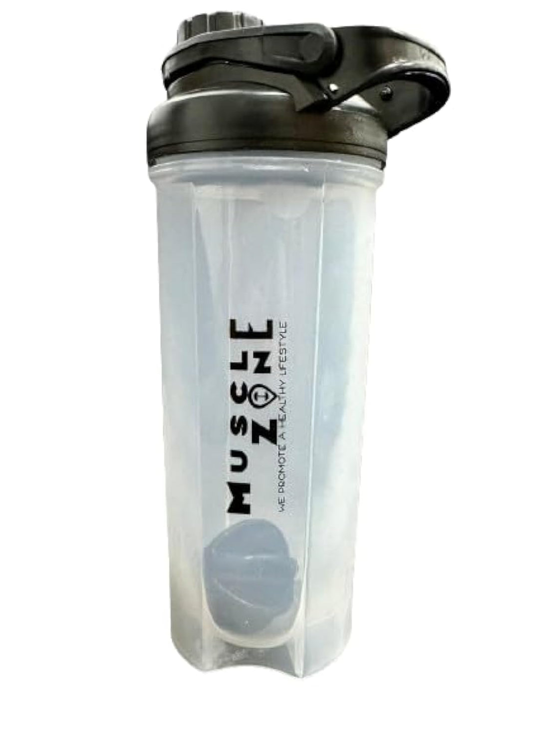 Muscle Zone 700ml Protein Powder Shaker hight Quality Materials - clear and black