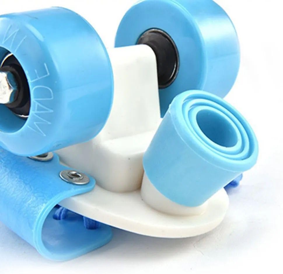 TRUE FIT® Beginner Roller Skates Adjustable Size Front Spacers for Kids Ages 4-12 Years Old PU 4 Wheels Roller Skates with School Sports Toys (Blue)