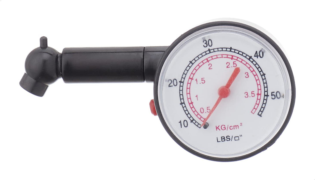Tire Gauge Heavy Duty Air Pressure With Flexible Hose - Black