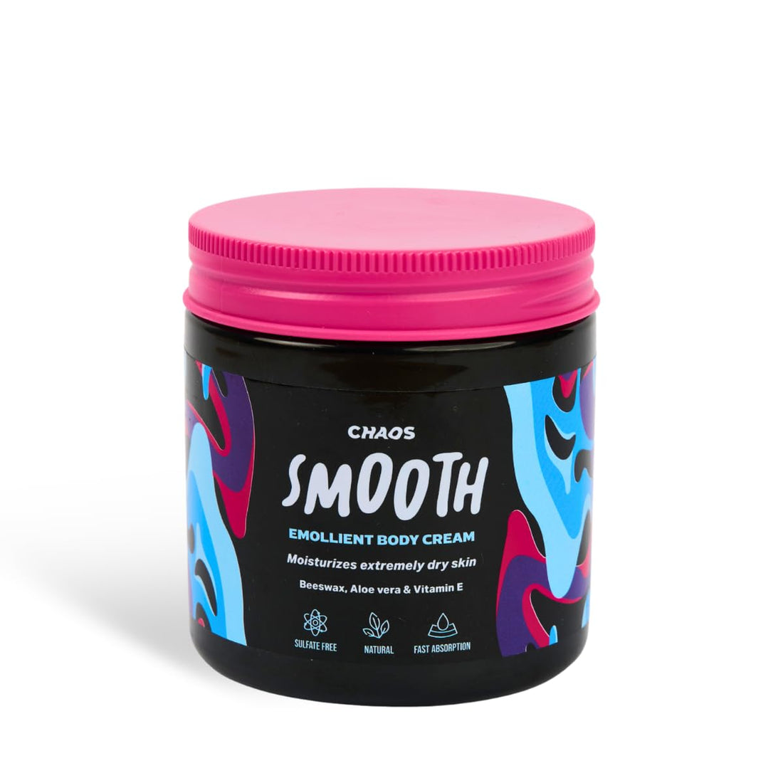 Chaos Smooth Natural Emollient Body Cream – Body Moisturizer – For Extremely Dry Skin with Beeswax, Aloe Vera, Jojoba Oil, Coconut Oil & Vitamin E – Non-Greasy, Fast Absorbing, 300ML