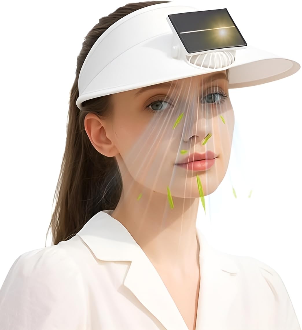 Solar Fan Smart Ventilation Sun Hat Rechargeable 3 Speeds Wide Brim Sun Protection Hat for Women Travel Running Outdoor Activities
