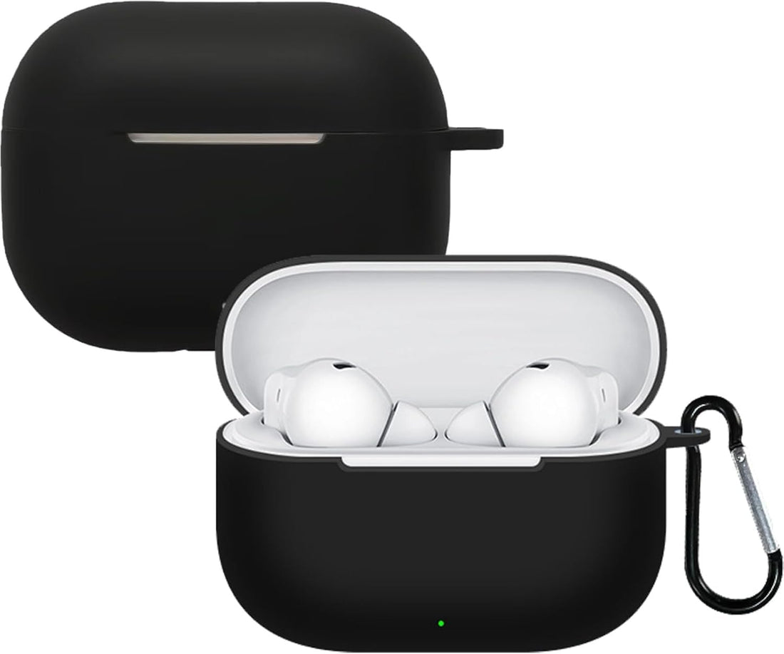 Dl3 Mobilak Silicone Case Compatible with HUAWEI FreeBuds SE 4 ANC Earbuds, Soft Silicone Protective Case Cover, Shockproof Sleeve with Carabiner (Black)