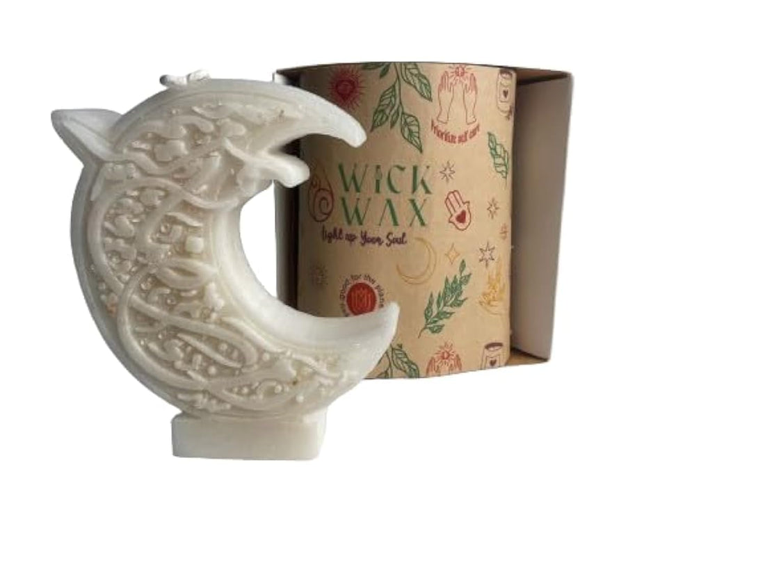 Candle with crescent moon “Ramadan Karem”