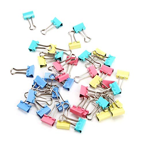 Metal School Office Paper Document Binder Clips, 40Pieces, 4 Colors