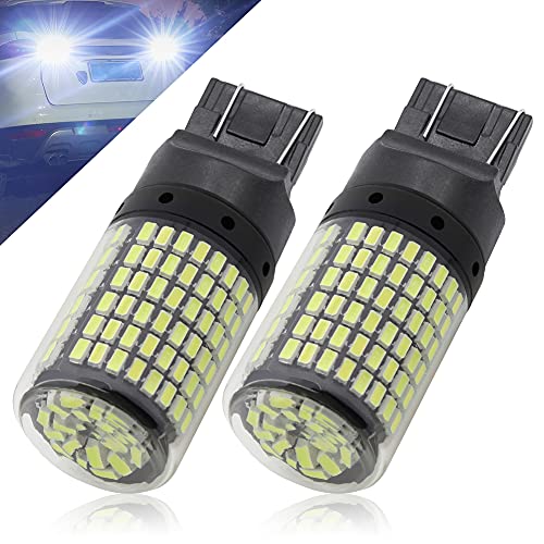 19 Watts 9-30v 1156 LED Bulb Red Light 800K 2500LM Super Bright 144-SMD 3014 Chips 7506 93 3497 P21W BA15S Red Lights for Turn Signal Reverse Brake Stop Light (7443-T20, White)
