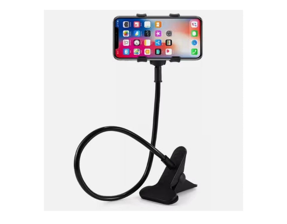 Flexible 360 Degree Rotatable Clip Phone Holder Black