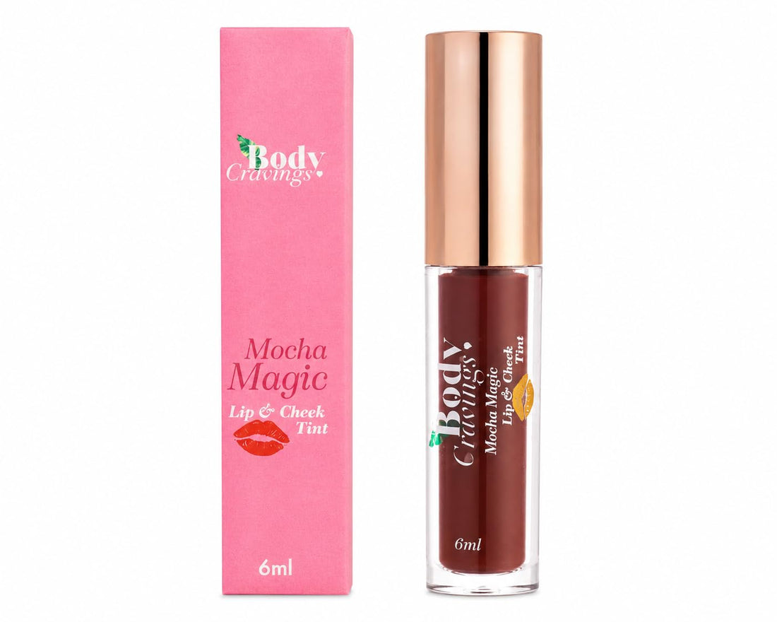 Body Cravings Mocha Magic Lip & Cheek Tint | 6ml | Highly Pigmented Liquid Tint with Applicator | Long-Lasting Natural Flush | Buildable Color for Lips & Cheeks