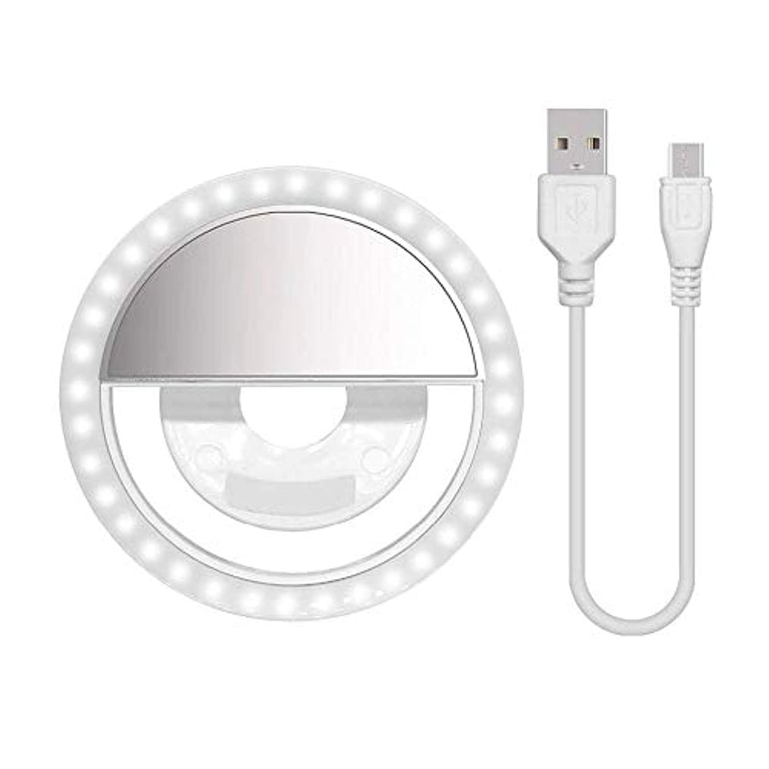 Portable Selfie Ring Light for Phone Rechargeable LED Light 3 Brightness Modes Perfect Ring Light (White)