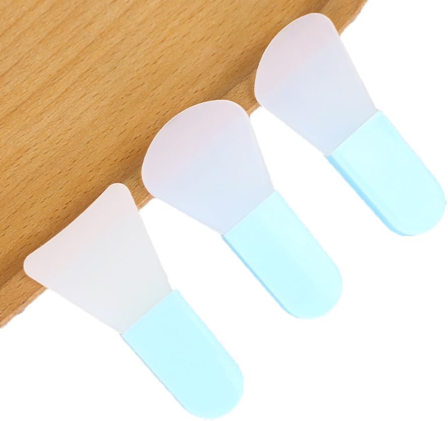 3-Piece Silicone Skincare Spatula Set for Effortless Application and Removal of Creams and Masks with Easy-Clean Plastic Storage Case for Home, Salon, and Spa Use