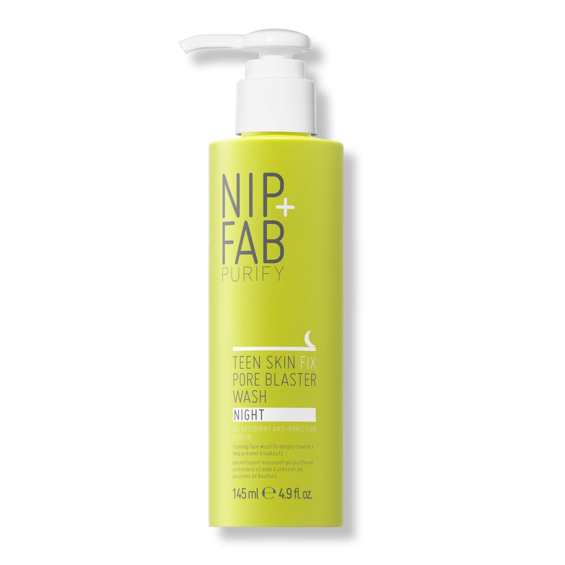 Nip+Fab Teen Skin Fix Pore Blaster Night Face Wash with Salicylic Acid, Wasabi Extract, and Tea Tree Oil Cleansing Purifying Facial Cleanser for Breakouts Acne Prevention and Refining Pores, 4.9 Oz