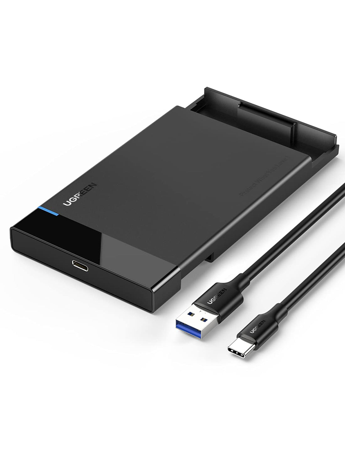 UGREEN 2.5" Hard Drive Enclosure USB-C 3.1 Gen 2 To SATA III 6Gbps for SSD HDD 9.5 7mm, External Hard Drive Disk Case with UASP Compatible with WD Seagate Toshiba Samsung Hitachi PS4 Xbox Router