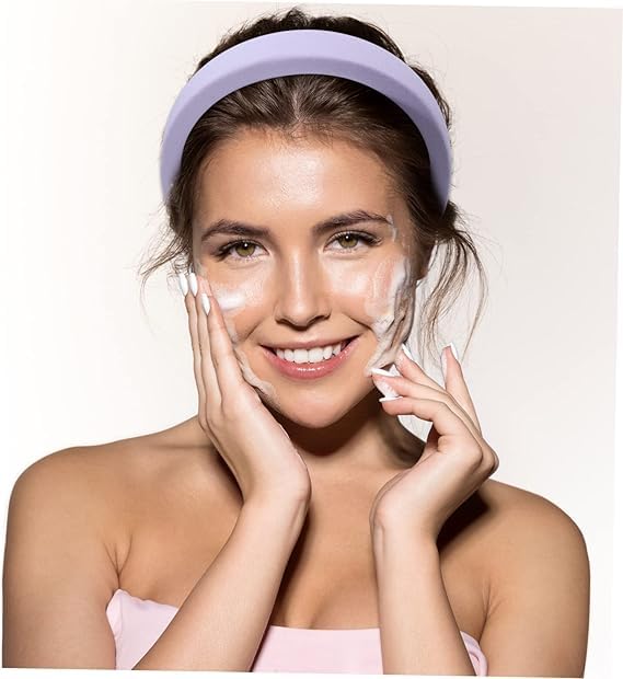 Wide Padded Headbands Set, Spa Makeup Skincare Hair Accessories, Pastel and Neon Colours, 2 Pieces