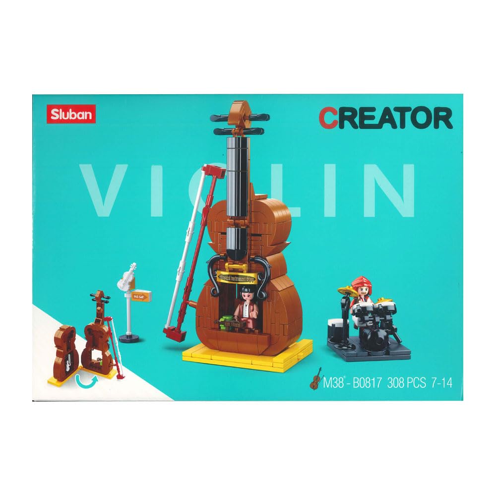 Sluban M38-B0817 Wonders-Violin Shop 308 Pieces boy toys, girl toys, birthday gift, Christmas gift, growth, fun, for kids.