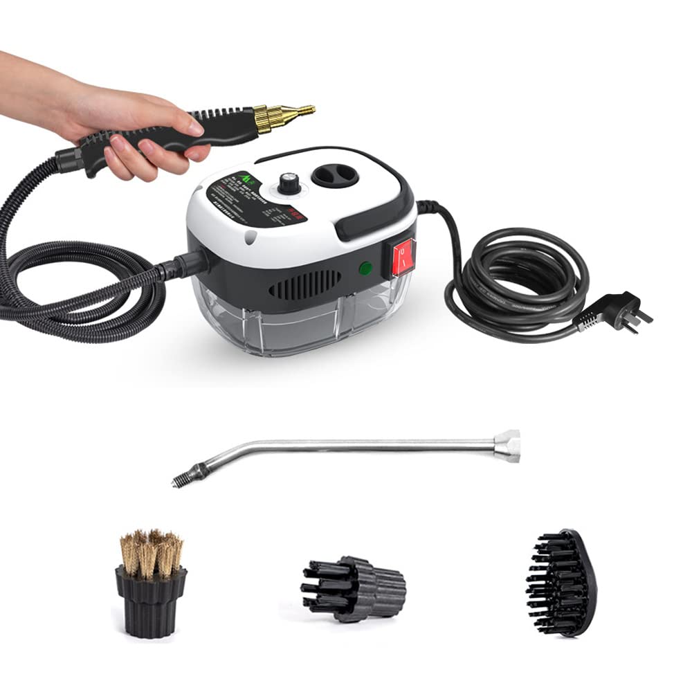 Morelian 2500W Portable Handheld Steam Cleaner High Temperature Pressurized Steam Cleaning Machine with Brush Heads for Kitchen Furniture Bathroom Car