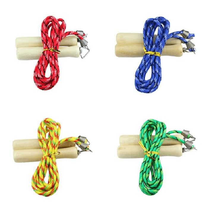 Rubber Skipping Rope with Wooden Handle 311 – Durable Fitness Jump Rope for Cardio, Endurance & Workout Training