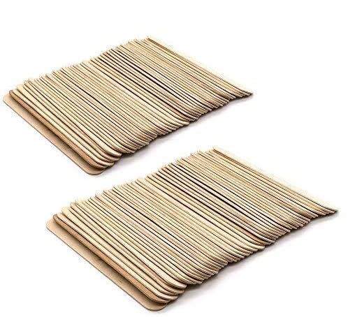 Emraw Jumbo Natural Craft Wood Stick 100 Pieces Long Craft Sticks Wood Handles Wedding Fan Craft Sticks Ice Cream Popsicle Sticks for Crafts Unfinished Natural Wood Craft