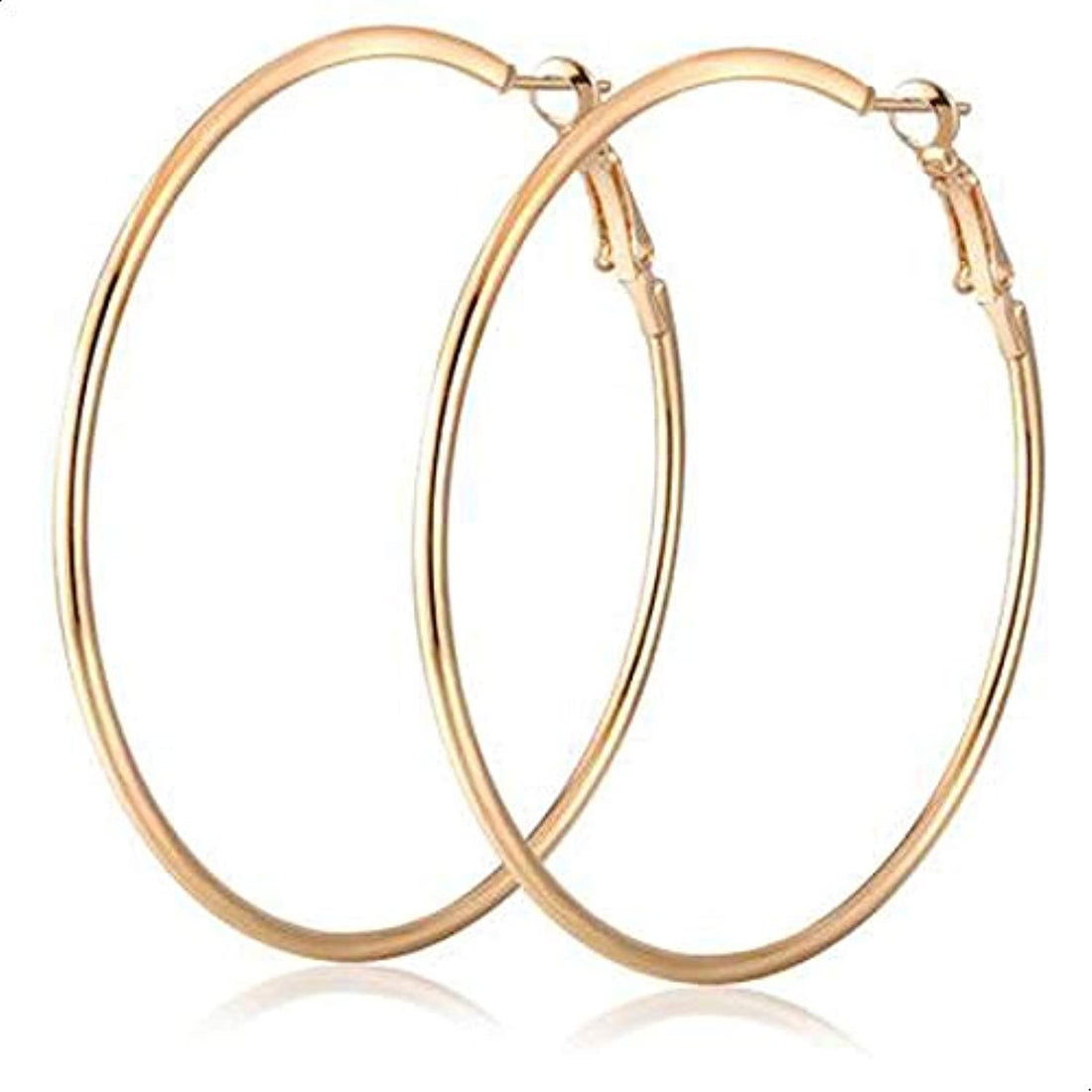 Big Size 80mm Hoop Earrings for Women Gold Plated Classice Round Silver Gold Circle Women Jewelry Accessory Punk Accessories