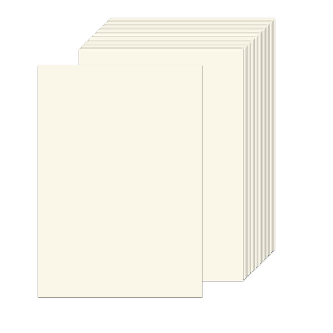 Jyvex 60 Sheets Natural White Coloured Paper A4, 250 g/m² Coloured Card Cream Paper A4, Photo Cardboard, Paper Cutting Paper, Craft Paper for Painting, Card Making, Invitations, Scrapbook Crafts