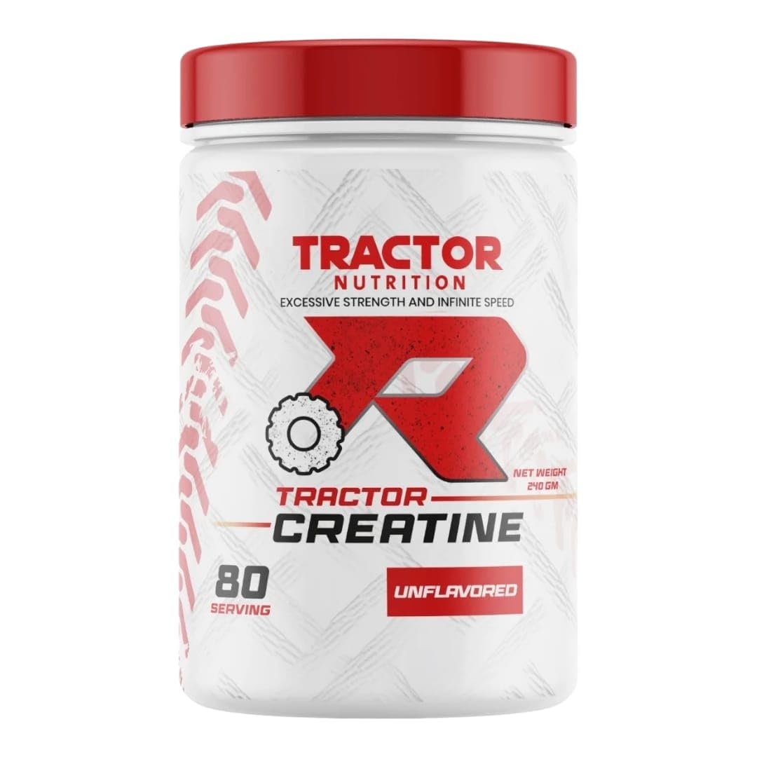 Tractor Nutrition Creatine Powder 5000mg | Pure Creatine Monohydrate Supplement | Micronized Formula for Strength, Endurance & Recovery | 90 Servings | Unflavored, Non-GMO & Gluten Free