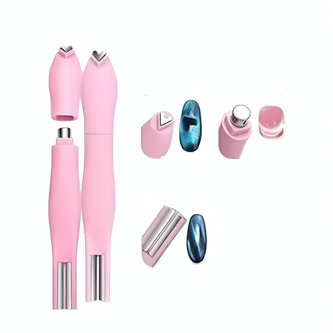 Nail Magnet - Magnet for Nail Polish,Wand Heart Snake Design Strong Suction Manicure Stick Professional Tool Diverse Effect for Salon-PINK