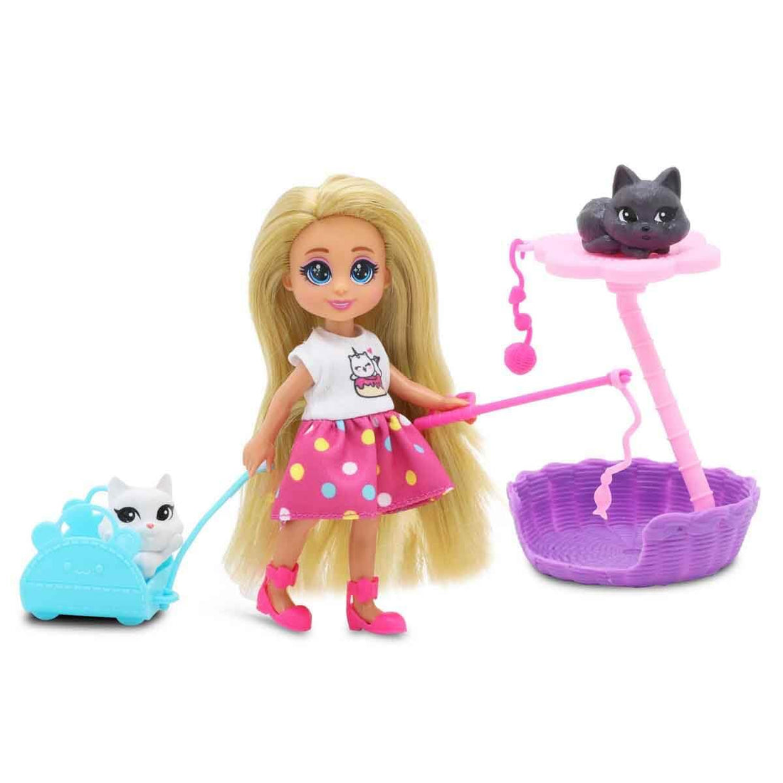 Mini Doll Kitten Set, 12 cm Size