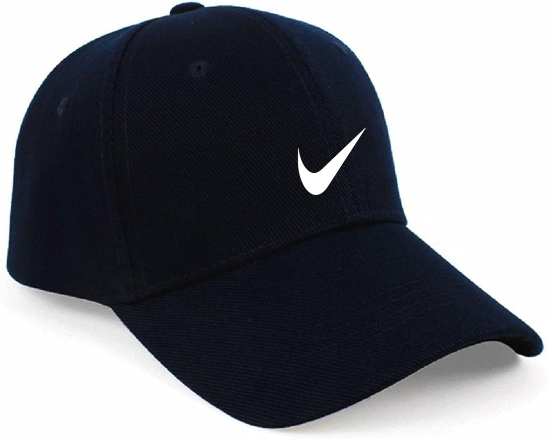 unisex BLACK hat for men and women with sun protection.sports cap with distinctive shapes logo white., L