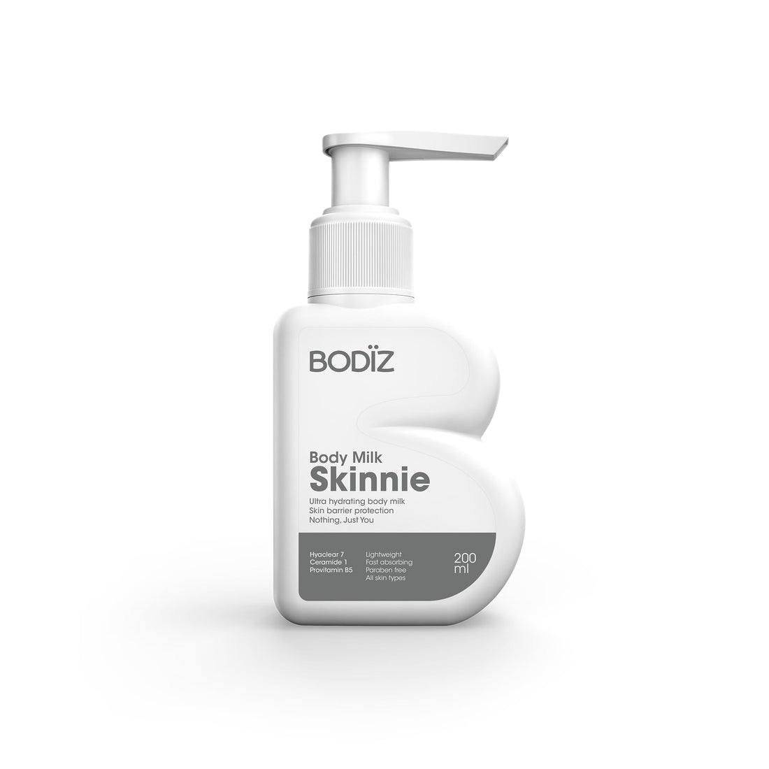 Body Milk Skinnie with Coconut Oil, Hyaluronic Acid and Ceramides, Lightweight Moisturizer, 200 ml