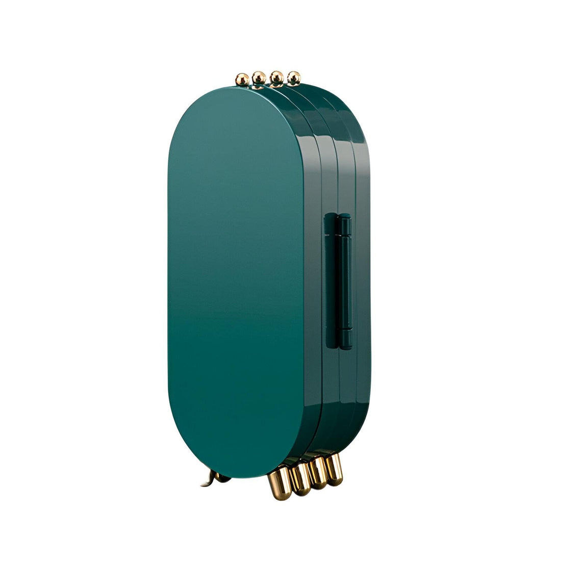 Earrings holder - stylish folding jewelry organizer is characterized by a beautiful gift box mirror, ideal for women and girls. (Green)