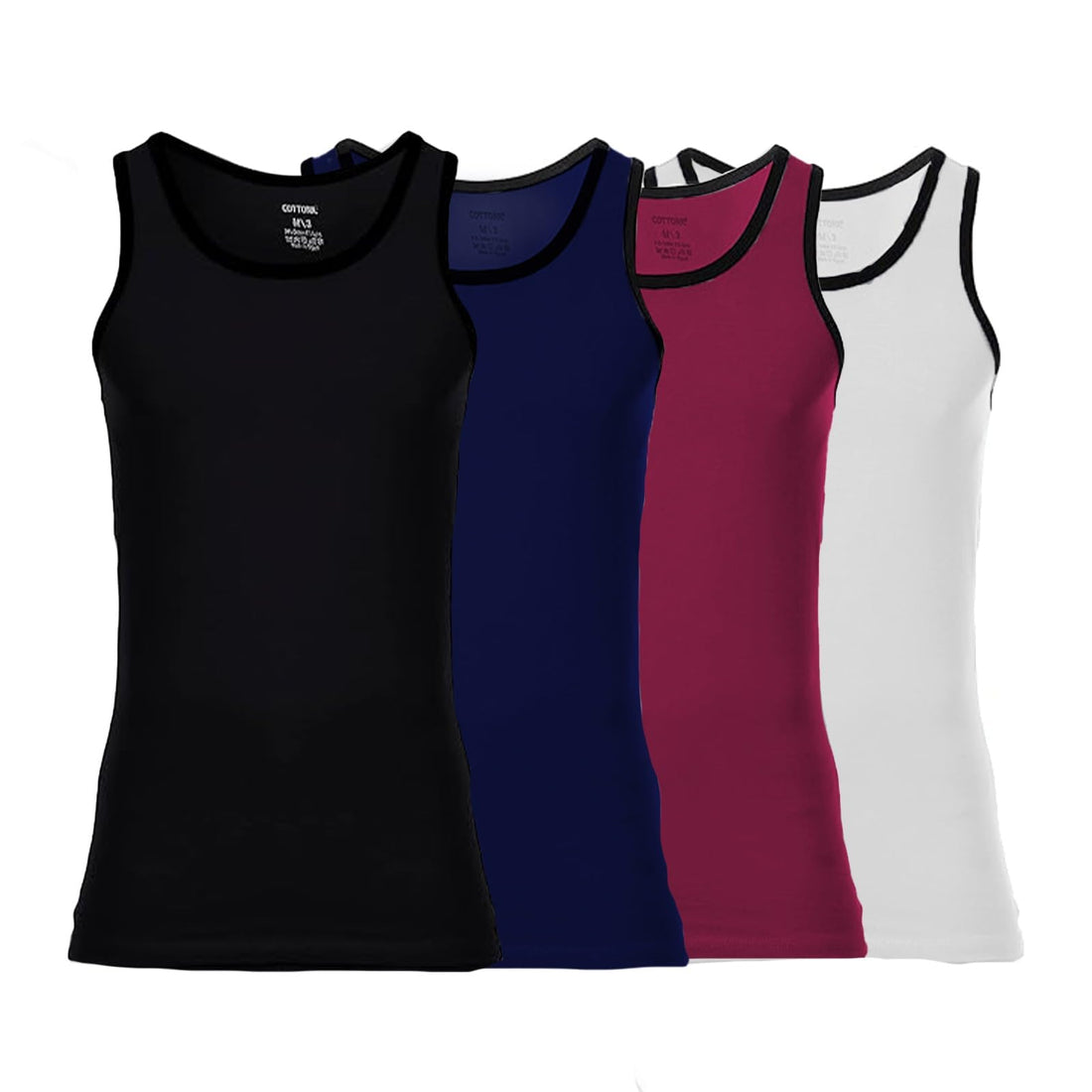 Cottonil Mens Everyday Undershirt Sleeveless Modern (pack of 4)