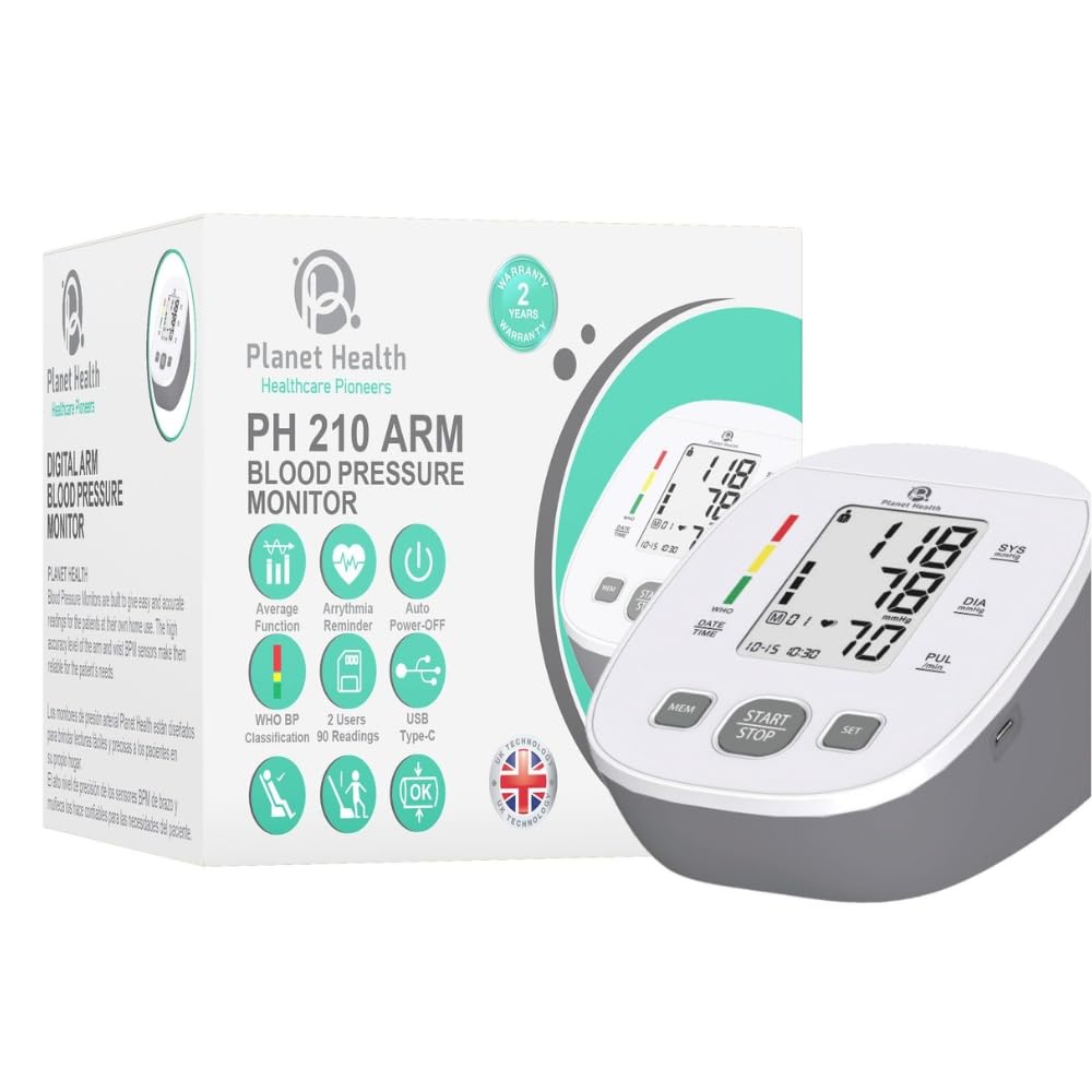 Blood Pressure Monitor Ph 210 Arm | Cuff Standard | Led Screen | Smart Indicator For Detecting Heart Disorders