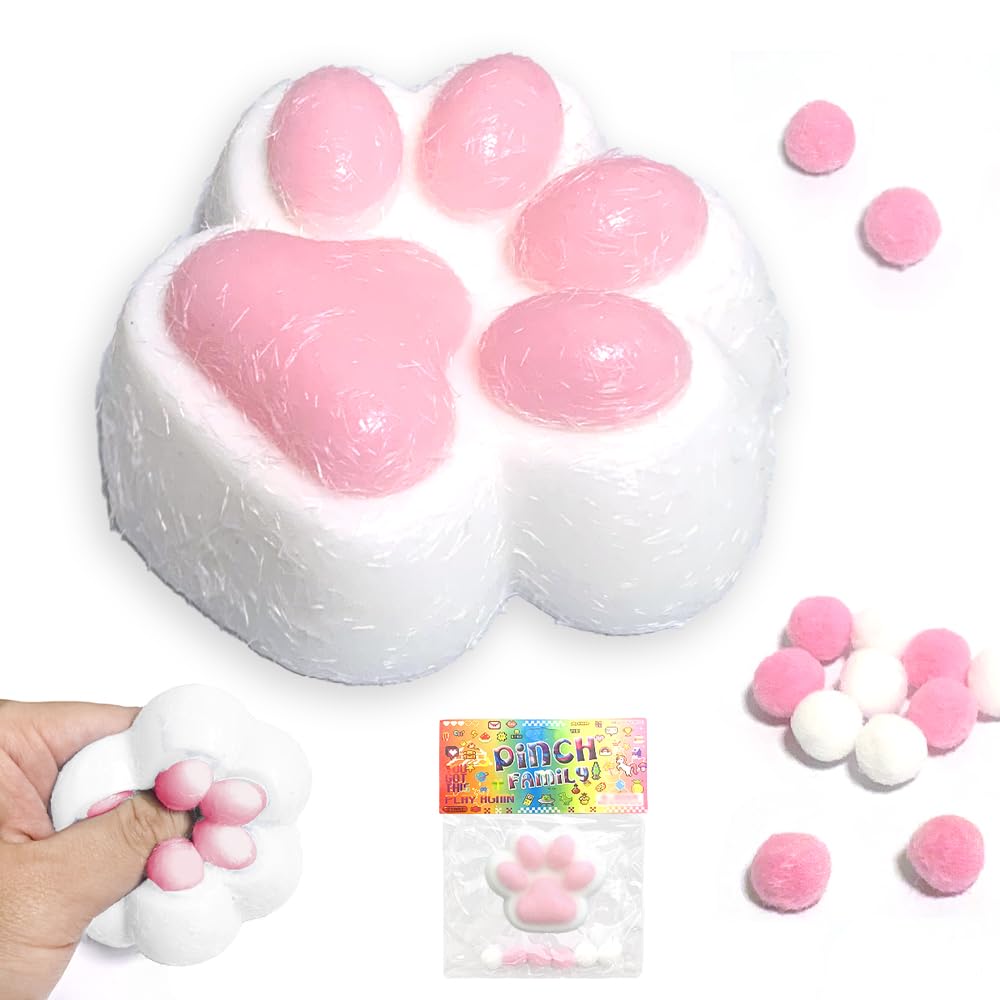 Squishy Cat Paw Toys - Mochi Texture Stress Relief Fidget Sensory Toys, Easter Basket Stuffers for Kids Teens Adults
