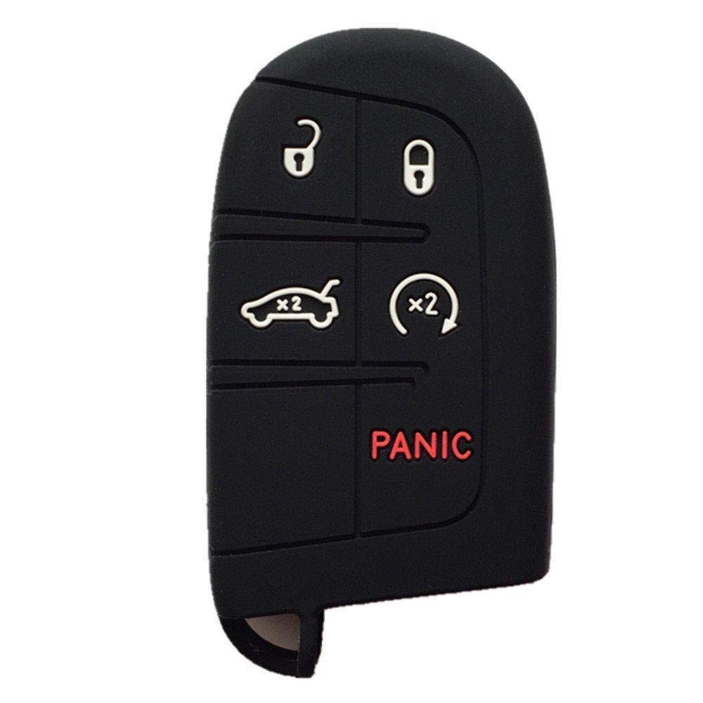 Rubik Black Silicone Dodge Chrysler Jeep MB 5 Button Remote Key Cover Silicone Fob Case TPU Key Cover For Jeep Chrysler Dodge Mercedes-Benz