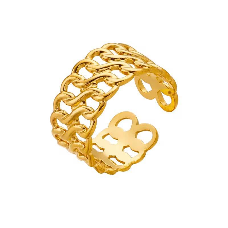 Resizable Opening Rings for Women Gold Color Jewelry Large Adjustable Antique Opening Ring Jewelry Gift