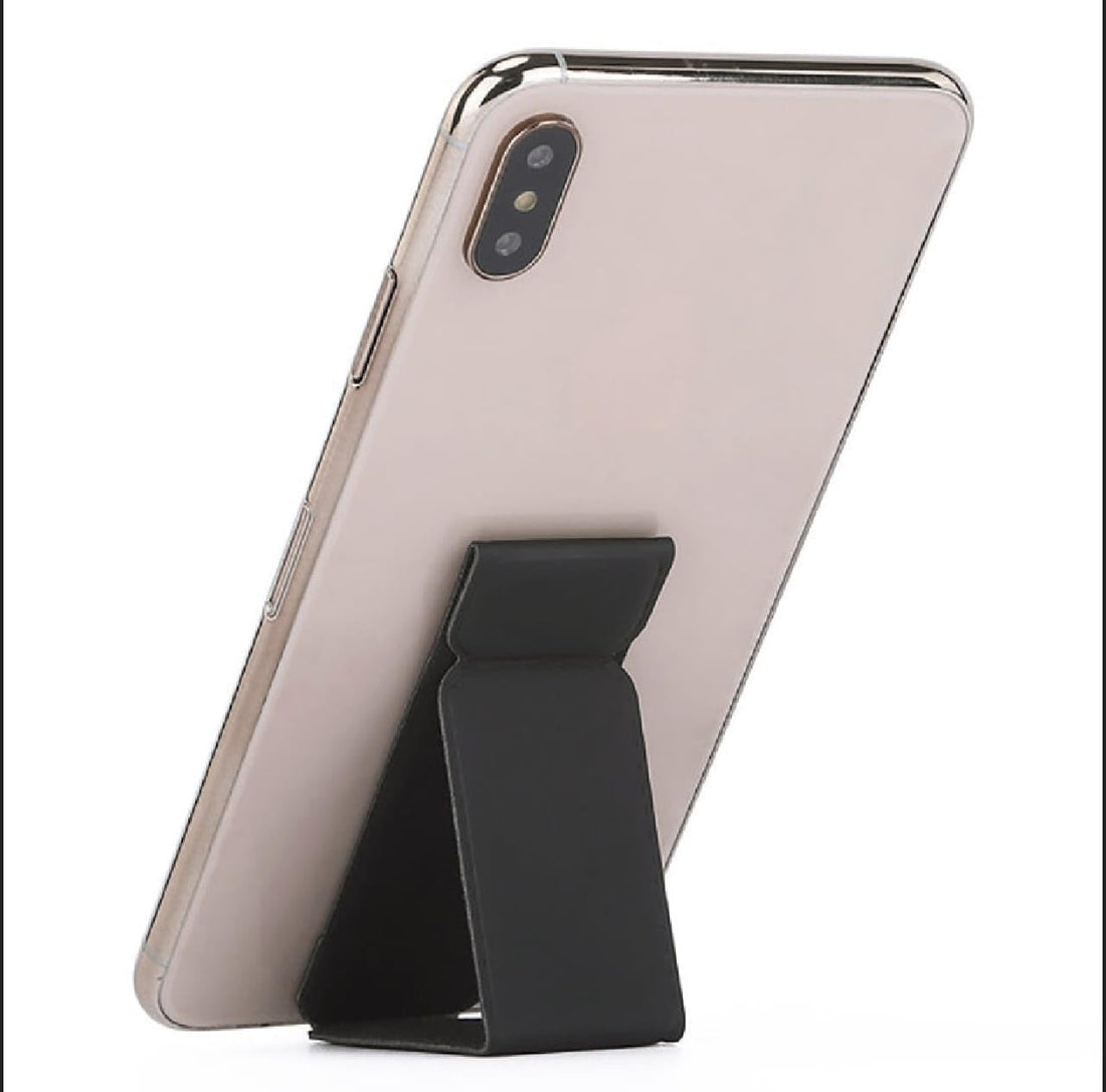 3M Store Magnetic Mobile Phone Finger Grip Holder Lazy Multi-functional Vertical Horizontal Stand Foldable Back Stick Phone Stand (BLACK)