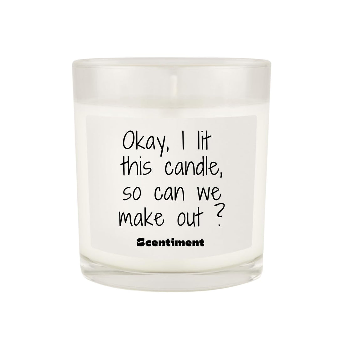Scentiment Scented Candle – Premium Soy Coconut Beeswax Blend | Hand-Poured Jar Candle with Long Burn Time | Gift for Home, Bedroom & Living Room (Can We Make Out?)