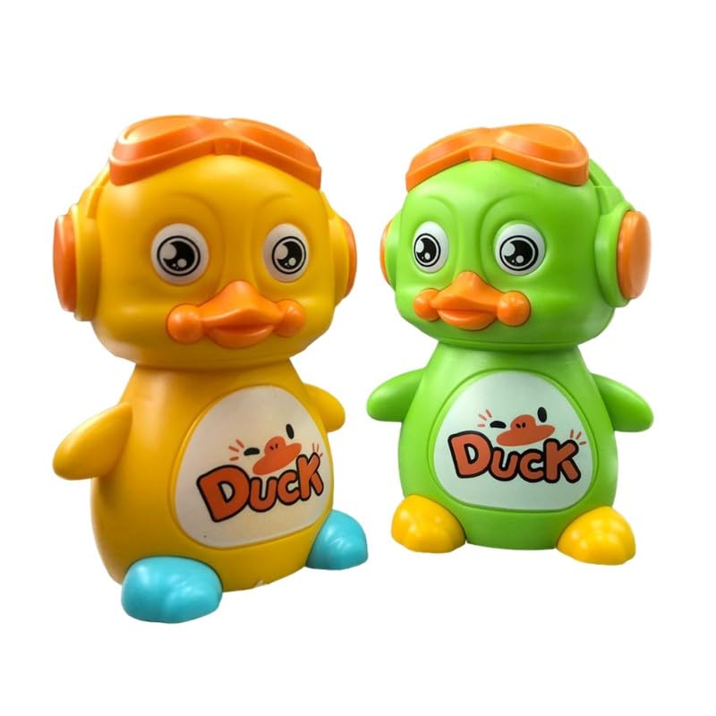Pull Back Duck Toy Set, Colourful Cartoon Duck Figures, 9.6 x 6.6 x 6.6 cm, Racing Track Compatible