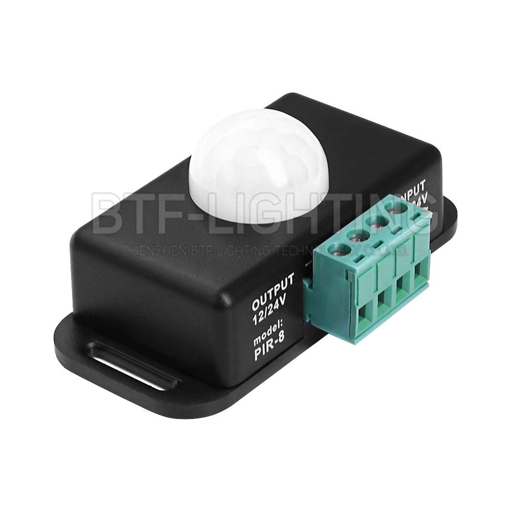 BTF-LIGHTING 12V 24V PIR Sensor LED Motion Sensor Switch Motion Timer Function Sign Control PIR Controller 3014 5630 LED Strip Lighting