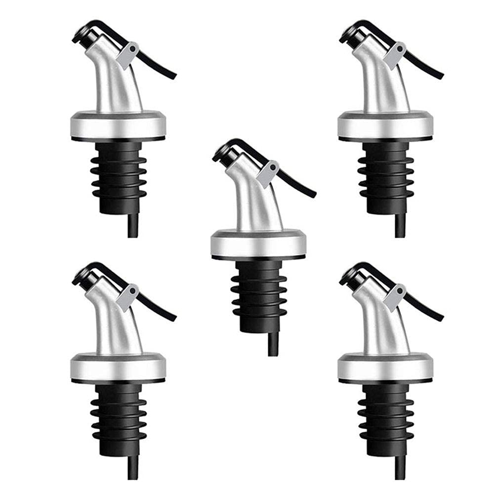 Olive Oil Spouts, ELECDON Oil Vinegar Bottle Stopper for Spout Leakproof Nozzle Dispenser for Oil, Vinegar, Olive Oil, Salad, Etc (5 pack)
