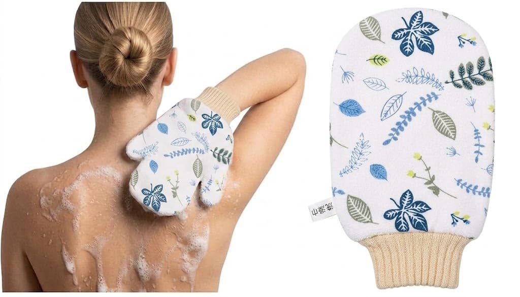 Exfoliating Gloves Body Scrubber,Deep Cleansing Exfoliating Bath Towel Scrub Glove,Self-Tanning Scrub Mitt-1pc -mulricolor