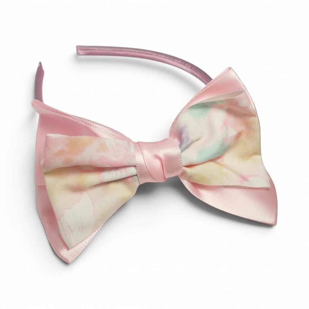Catch Up Bow Flower Pattern Headband for Women and Girls Elegant Floral Bow Hair Band Soft Comfortable Lightweight Non-Slip Daily Wear Fashion Accessory Feminine Stylish Look