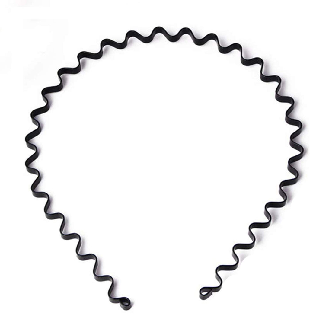 Unisex Black Metal Comb Sports Band Long Hair HeadBand Black For Men and Women