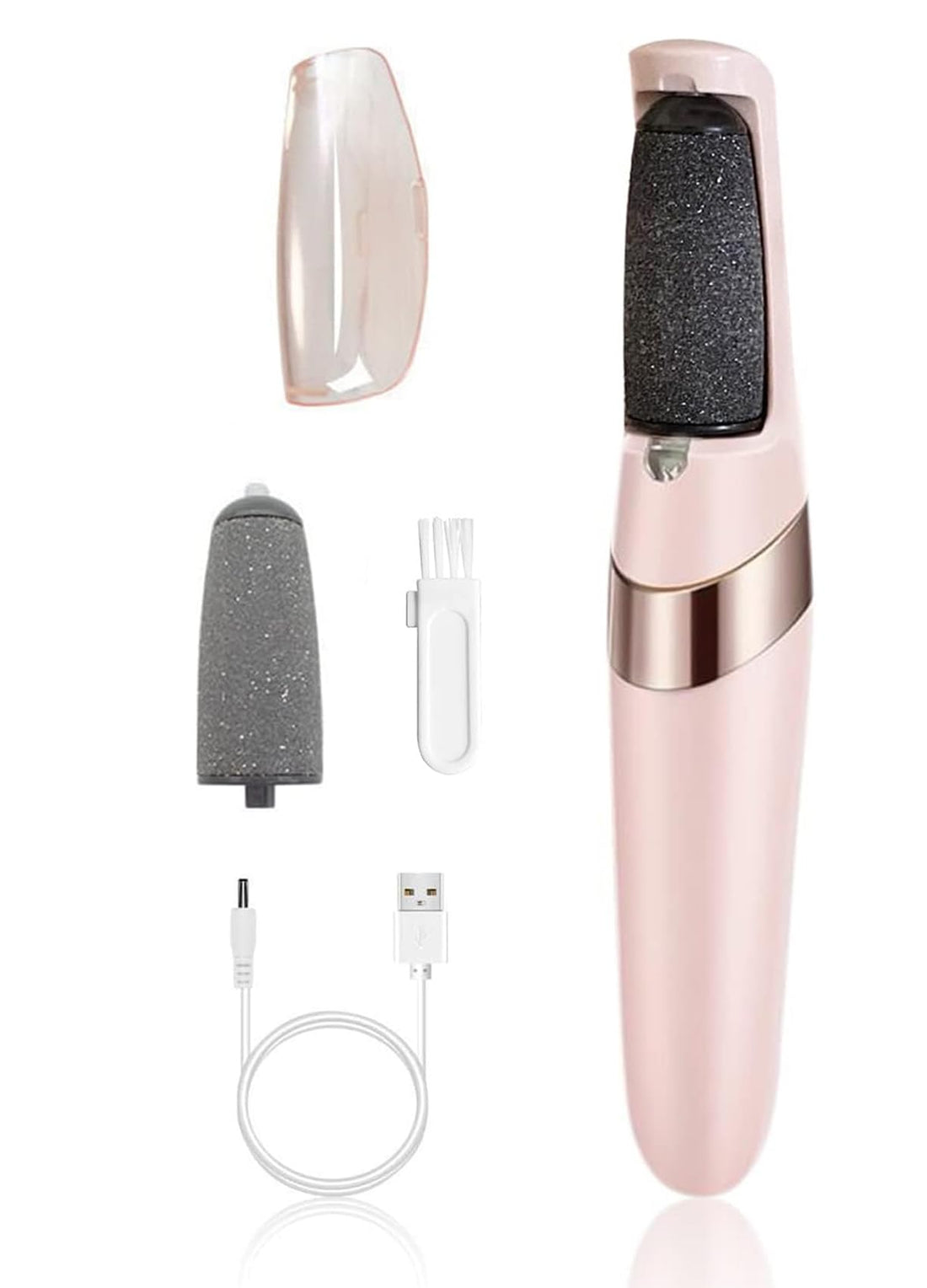 Electric Pedicure Device Foot Care Foot File with 2 Heads, Portable Callus and Dead Skin Remover, Foot Scrubber and Feet care Machine